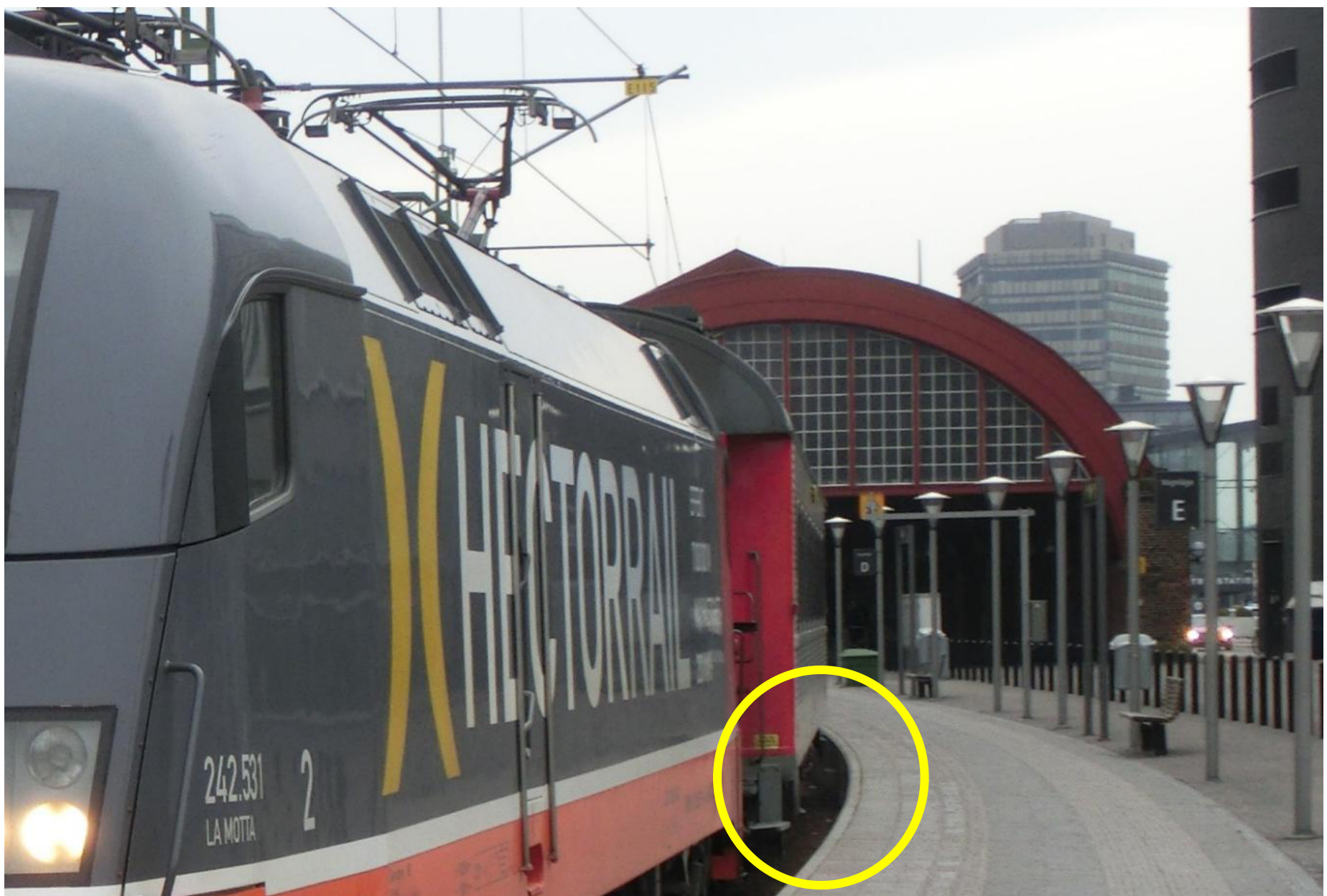 (a) Vehicle and platform-edge gap on the outside of a curve