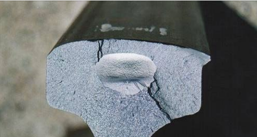 (b) Rail-head fracture from an internal defect