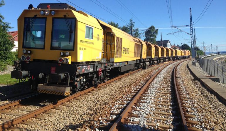 (a) Rail grinding train